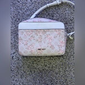 Nine West Pink and Cream Floral Crossbody Bag
